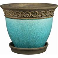 Southern Patio - Clayworks Cadiz Planter - Teal - 6 Inch Southern Patio - Clayworks Cadiz Planter - Teal - 6 Inch