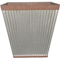 Southern Patio - Pleated Square-Rustic Planter - Galvanized - 16 Inch Southern Patio - Pleated Square-Rustic Planter - Galvanized - 16 Inch