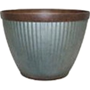 Southern Patio - Westlake Round Planter - Galvanized - 15In Southern Patio - Westlake Round Planter - Galvanized - 15In