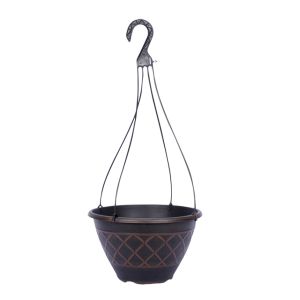 Southern Patio - Lacis Hanging Basket Planter - Brown - 12In Southern Patio - Lacis Hanging Basket Planter - Brown - 12In