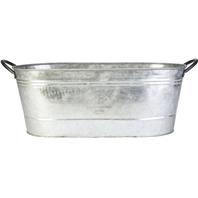 Panacea - Oval Washtub Planter-Galvanized-16 Inch Panacea - Oval Washtub Planter-Galvanized-16 Inch
