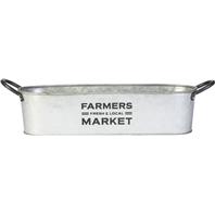 Panacea - Small Farmer S Market Oval Planter-Galvanized-12 Inch Panacea - Small Farmer S Market Oval Planter-Galvanized-12 Inch