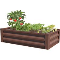 Panacea - Raised Galvanized Planter-Timber Brown-48X24X12 Panacea - Raised Galvanized Planter-Timber Brown-48X24X12