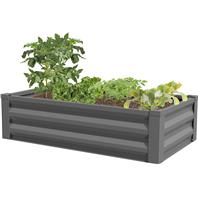 Panacea - Raised Galvanized Planter-Antique Iron-48X12X24 Panacea - Raised Galvanized Planter-Antique Iron-48X12X24