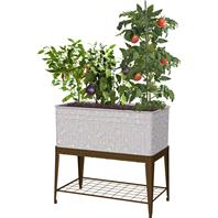 Panacea - Galvanized Planter With Stand-Galvanized-40X22X38 Panacea - Galvanized Planter With Stand-Galvanized-40X22X38