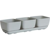 Novelty Mfg - Herb Trio With Attached Tray - Grey - 4 Inch Novelty Mfg - Herb Trio With Attached Tray - Grey - 4 Inch