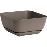 Novelty Mfg - Garden Planter with Attached Tray - Taupe - 12 Inch Novelty Mfg - Garden Planter with Attached Tray - Taupe - 12 Inch
