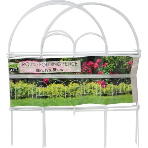 Garden Zone - Round Folding Fence - White - 18X8 Garden Zone - Round Folding Fence - White - 18X8