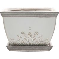 Southern Patio - Clayworks Brentwood Planter Square - White - 8 Inch Southern Patio - Clayworks Brentwood Planter Square - White - 8 Inch
