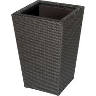 The Master Gardner - Vista Planter Square Resin Wicker with Plastic Liner - Black - 24 Inch The Master Gardner - Vista Planter Square Resin Wicker with Plastic Liner - Black - 24 Inch