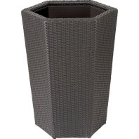 The Master Gardner - Vista Planter Hex Resin Wicker W Plastic Liner - Black - 24 Inch The Master Gardner - Vista Planter Hex Resin Wicker W Plastic Liner - Black - 24 Inch