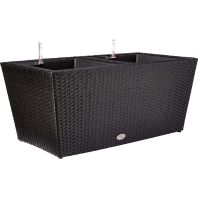 The Master Gardner - Vista Planter Square Resin Wicker with Plastic Liner - Black - 32 Inch The Master Gardner - Vista Planter Square Resin Wicker with Plastic Liner - Black - 32 Inch