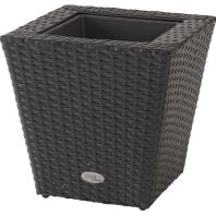 The Master Gardner - Vista Planter Resin Wicker - Black - 14 Inch The Master Gardner - Vista Planter Resin Wicker - Black - 14 Inch