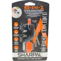 Sharpal - 6-In-1 Knife Sharpener & Survival Tool - Black/Orange Sharpal - 6-In-1 Knife Sharpener & Survival Tool - Black/Orange