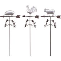 Alpine Corporation - Metal Farm Animal Weathervane Stakes - 48 In Alpine Corporation - Metal Farm Animal Weathervane Stakes - 48 In