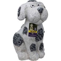 Alpine Corporation - Solar Slate Dog Garden Statue With Led Lights - 14 In Alpine Corporation - Solar Slate Dog Garden Statue With Led Lights - 14 In