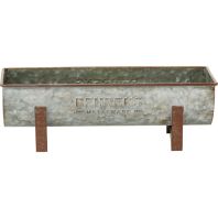 Behrens Manufacturing - Embossed Aged Galvanized Planter with Legs - 15 Inch Behrens Manufacturing - Embossed Aged Galvanized Planter with Legs - 15 Inch