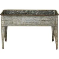 Behrens Manufacturing - Embossed Aged Galvanized Planter W/Legs - 20 Inch Behrens Manufacturing - Embossed Aged Galvanized Planter W/Legs - 20 Inch