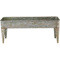 Behrens Manufacturing - Embossed Aged Galvanized Planter with Legs - 30 Inch Behrens Manufacturing - Embossed Aged Galvanized Planter with Legs - 30 Inch