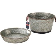 Behrens Manufacturing - Behrens Embossed Aged Galvanized Bev Tub & Tray - 14.5 Inch Behrens Manufacturing - Behrens Embossed Aged Galvanized Bev Tub & Tray - 14.5 Inch
