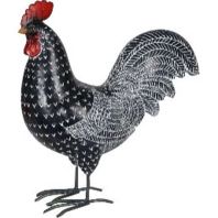 Exhart - Rooster Statue - Black/White Dot Exhart - Rooster Statue - Black/White Dot