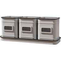 Panacea Products - Milk House White Enamel Canister Planters - 6 Inch Panacea Products - Milk House White Enamel Canister Planters - 6 Inch