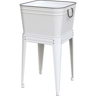 Panacea Products - Enamelware Inspired Beverage Tub/Planter - White - 33 Inch Panacea Products - Enamelware Inspired Beverage Tub/Planter - White - 33 Inch