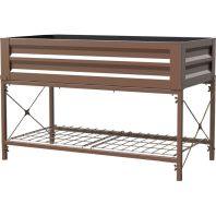 Panacea Products - Metal Elevated Garden - Timber Brown - 48X24X12 Panacea Products - Metal Elevated Garden - Timber Brown - 48X24X12
